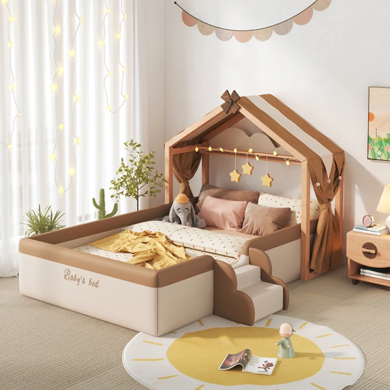 Windmill Valley Children's Bed Girl Creative Baby Solid Wood with Fence Surrounding Border Stitching Bed
Windmill Valley Children's Bed Girl Creative Baby Solid Wood with Fence Surrounding Border Stitching Bed