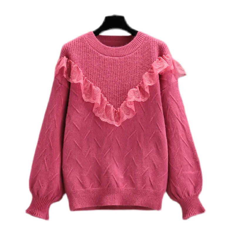 Blue Pink Sweet Lace Korean Style Harajuku Spring Autumn Winter Knitted Vintage Pullover Fashion Women'S Sweaters 2022 Female
Blue Pink Sweet Lace Korean Style Harajuku Spring Autumn Winter Knitted Vintage Pullover Fashion Women'S Sweaters 2022 Female