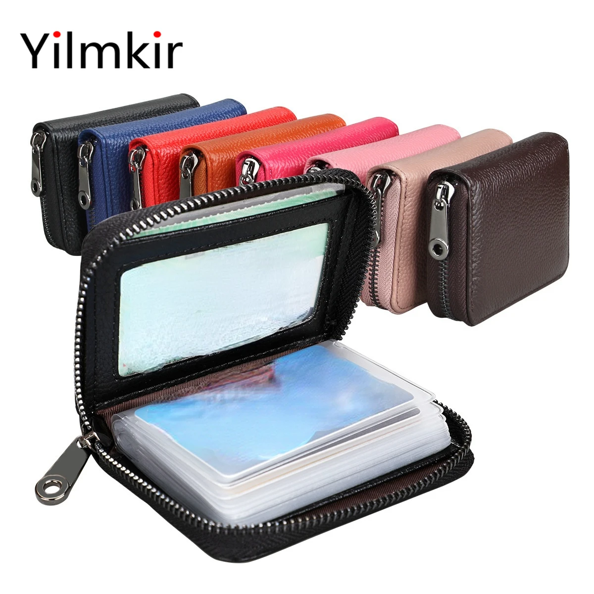 Женский кожаный многофункциональный кошелек на молнии, легкая портативная кредитница с кармашками для мелочи и визиток, Дамский бумажник 
Женский кожаный многофункциональный кошелек на молнии, легкая портативная кредитница с кармашками для мелочи и визиток, Дамский бумажник