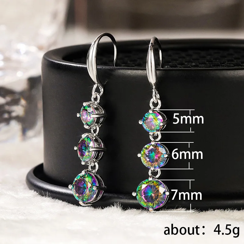 New Elegant 3 Colorful CZ Shape Dangle Earrings For Women Beauty Party Accessories Daily Wearable Versatile Statement Jewelry
New Elegant 3 Colorful CZ Shape Dangle Earrings For Women Beauty Party Accessories Daily Wearable Versatile Statement Jewelry