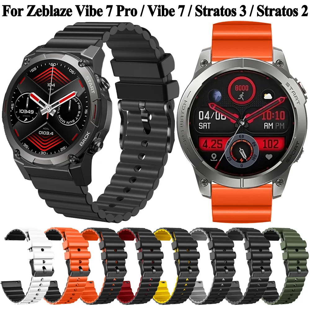 22mm Watch Strap For Zeblaze Vibe 7 Pro Watchband Bracelet Belt For Zeblaze Stratos 3 2 Stratos2 Replacement Silicone Wristband
22mm Watch Strap For Zeblaze Vibe 7 Pro Watchband Bracelet Belt For Zeblaze Stratos 3 2 Stratos2 Replacement Silicone Wristband