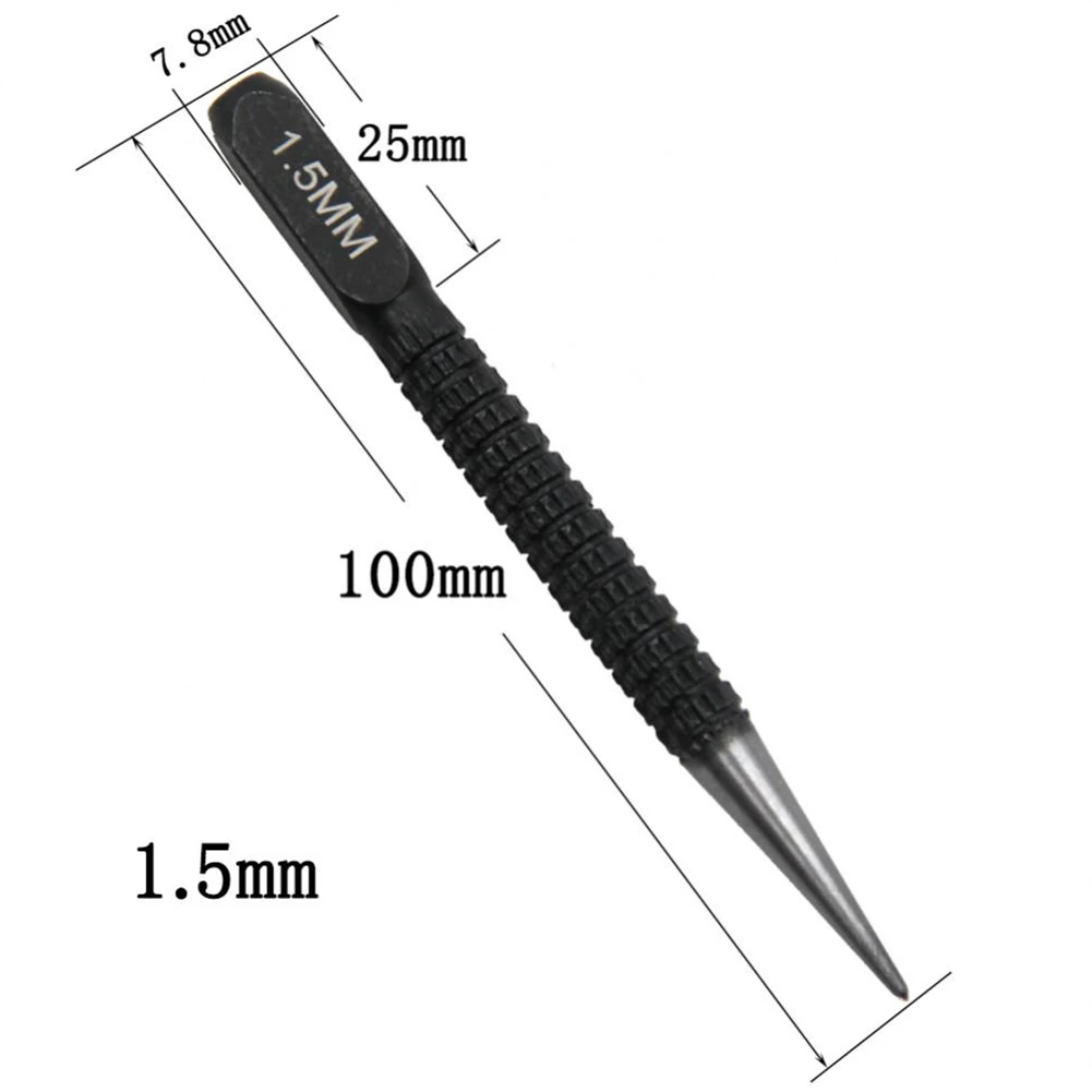1pc 1.5/2/3mm Alloy Steel Center Punch Metal Wood Marking Drilling Tools Non-slip Center High Carbon Steel Center Punch
1pc 1.5/2/3mm Alloy Steel Center Punch Metal Wood Marking Drilling Tools Non-slip Center High Carbon Steel Center Punch