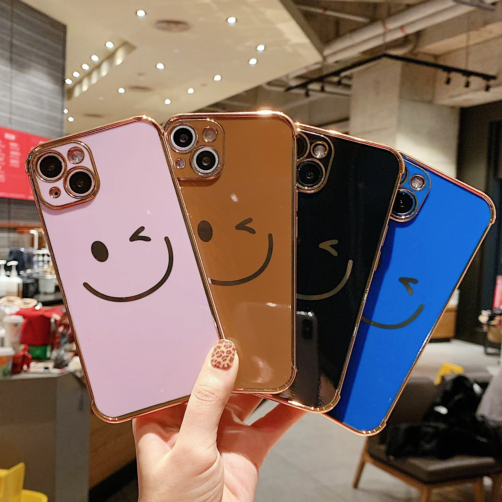 Cute Cartoon Smile Plating Frame Phone Case For iPhone 11 12 13 Pro Mini XR XS Max Soft Silicon Protection Cover on SE2 7 8 Plus
Cute Cartoon Smile Plating Frame Phone Case For iPhone 11 12 13 Pro Mini XR XS Max Soft Silicon Protection Cover on SE2 7 8 Plus