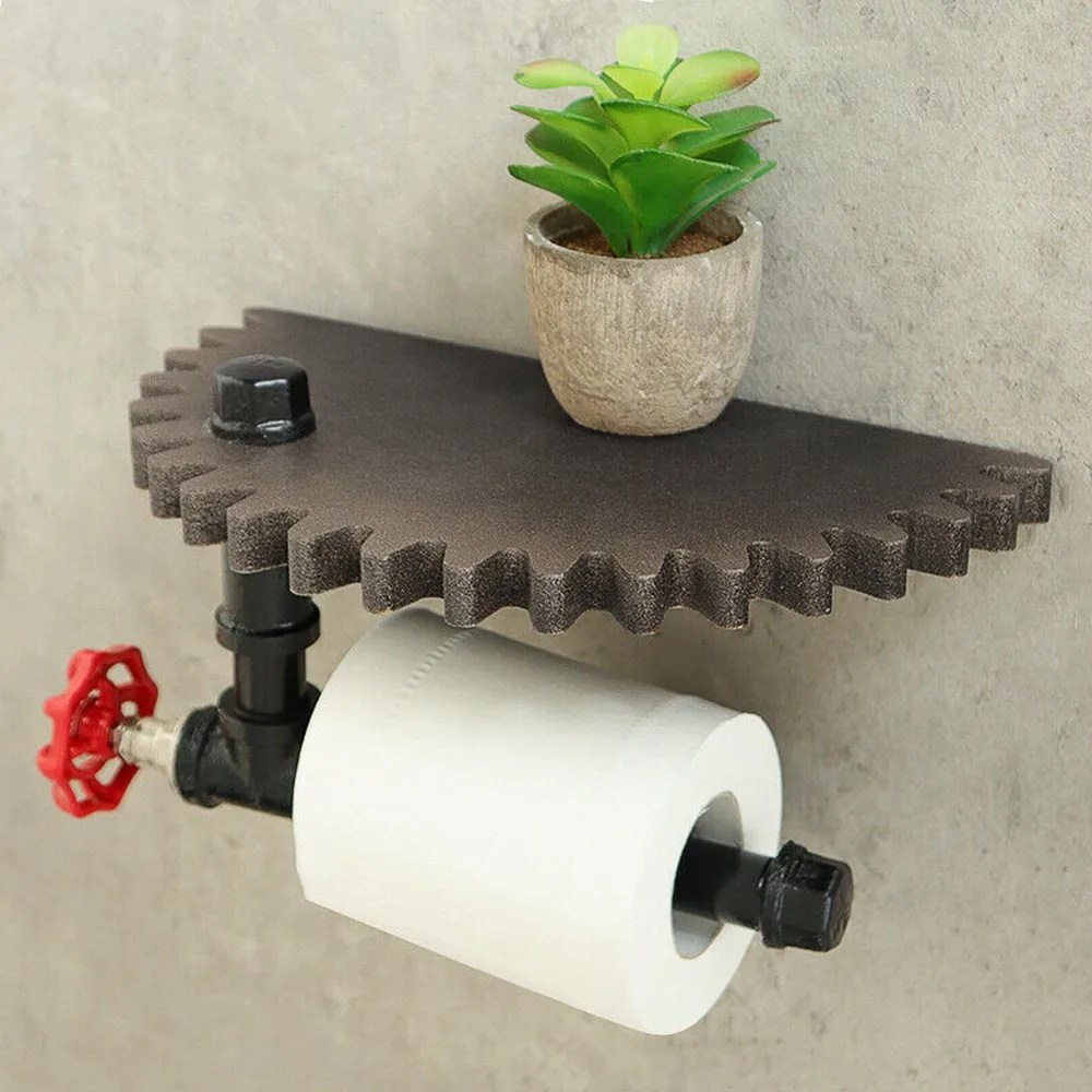 1pc Wall Shelves With Pipe Retro Industrial Pipe Bracket Toilet Paper Holder Wood Gear Wall Shelf Retro Bar America Decor Shelf
1pc Wall Shelves With Pipe Retro Industrial Pipe Bracket Toilet Paper Holder Wood Gear Wall Shelf Retro Bar America Decor Shelf