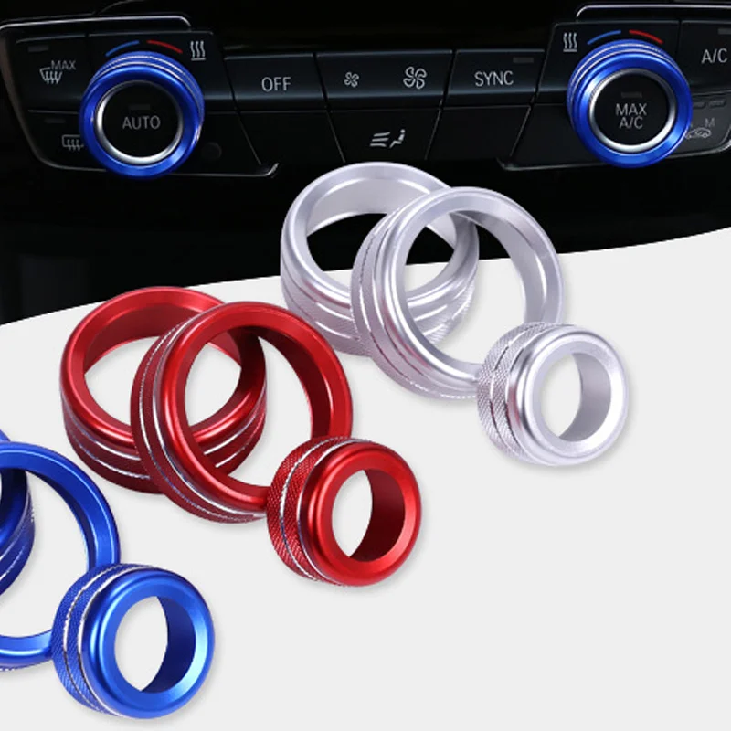 

Auto Air Condition Knob Audio Control Button Circle Decoration Cover For BMW F30 F34 F20 F21 F36 F46 X1 F48 Car Accessories