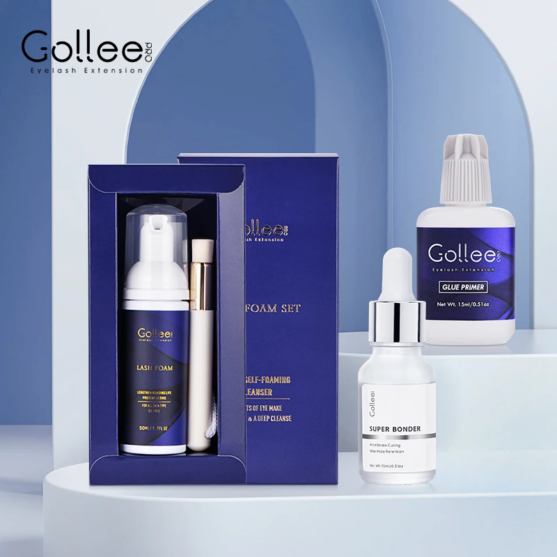 

Gollee 50ml Eyelash Foam Clean shampoo Cosmetics no Irritation Super Bonder Lash glue Extension Alcohol Glue Primer Clean Deep