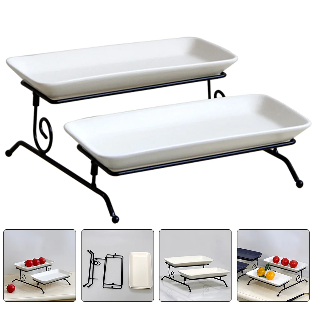 1 Set Cake Display Tray Fruits Serving Tray Cake Stand Dried Fruits Plate with Rack 
1 Set Cake Display Tray Fruits Serving Tray Cake Stand Dried Fruits Plate with Rack