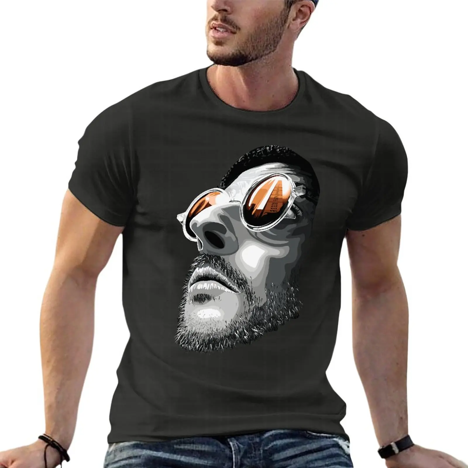 Leon The Professional легендарный убийца персонажа фильма, футболки большого размера, летняя мужская одежда, топы с коротким рукавом, футболка 
Leon The Professional легендарный убийца персонажа фильма, футболки большого размера, летняя мужская одежда, топы с коротким рукавом, футболка