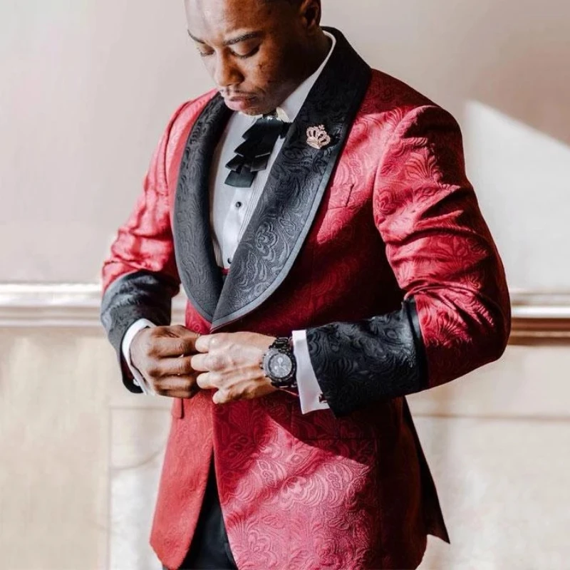 Floral Jacquard Prom Men's Suits Slim Fit 3 Pieces Formal Wedding Tuxedos Groomsmens Wear Prom Blazer 2 Pcs ( Jacket+Pants)
Floral Jacquard Prom Men's Suits Slim Fit 3 Pieces Formal Wedding Tuxedos Groomsmens Wear Prom Blazer 2 Pcs ( Jacket+Pants)