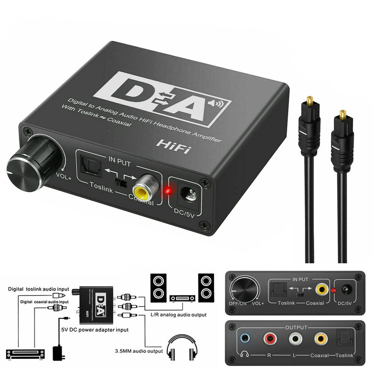 192 кГц Hifi DAC 3,5 мм Цифровой оптический коаксиальный Toslink к аналоговому аудиоконвертеру с оптоволоконным кабелем RCA Out Optical для PS5 Xbox
192 кГц Hifi DAC 3,5 мм Цифровой оптический коаксиальный Toslink к аналоговому аудиоконвертеру с оптоволоконным кабелем RCA Out Optical для PS5 Xbox