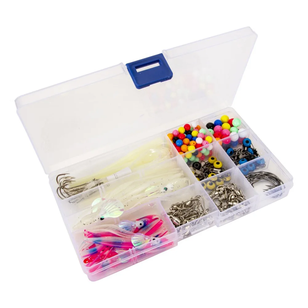 

226pcs Sea Fishing Accessories Terminal Tackle Kit Float Luminous Octopus Soft Bait Bead Hooks Swivel Jig-Hooks Tools Box