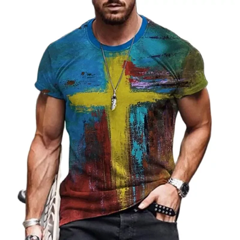 Summer New European And American Trend Fashion Men's T-shirts Clothes 3D Street Fashion Short-Sleeved Shirt 
Summer New European And American Trend Fashion Men's T-shirts Clothes 3D Street Fashion Short-Sleeved Shirt
