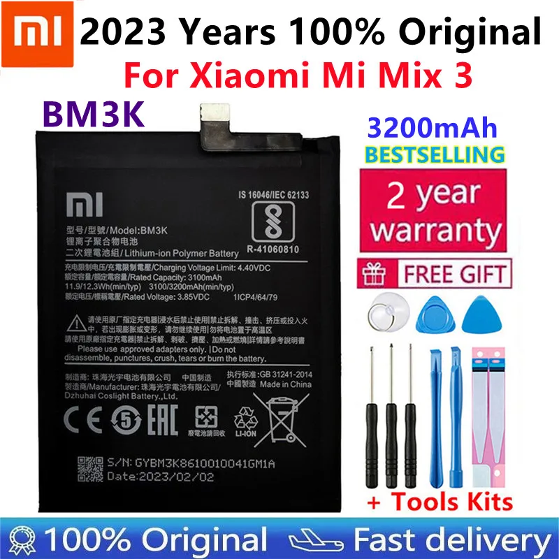 Xiao Mi Original Phone Battery BM3K 3200mAh For Xiaomi Mi Mix 3 Mix3 High Quality Replacement Batteries Retail Package Free Tool
Xiao Mi Original Phone Battery BM3K 3200mAh For Xiaomi Mi Mix 3 Mix3 High Quality Replacement Batteries Retail Package Free Tool