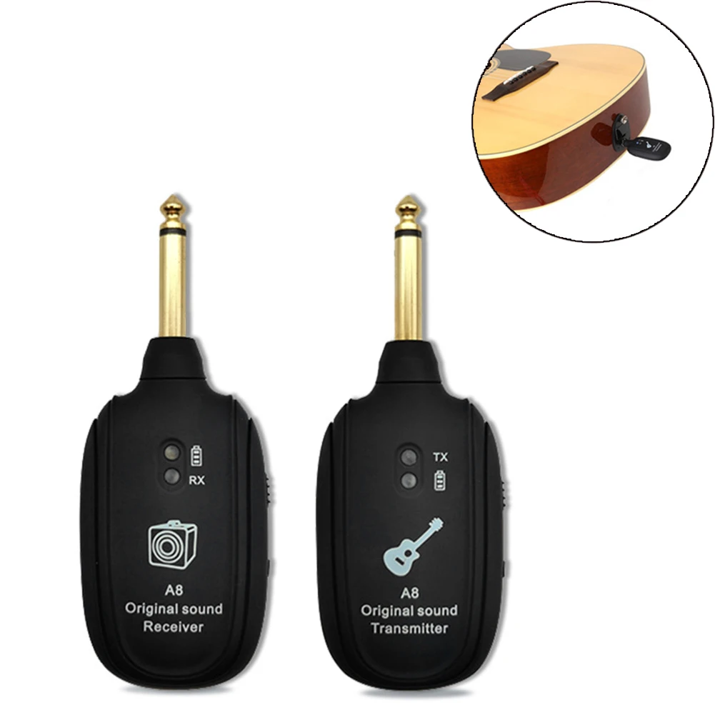 

A8 UHF Wireless System Guitar Pickup Audio Transmitter Receiver for Electric Guitar Bass Violin Musical Instrument Parts