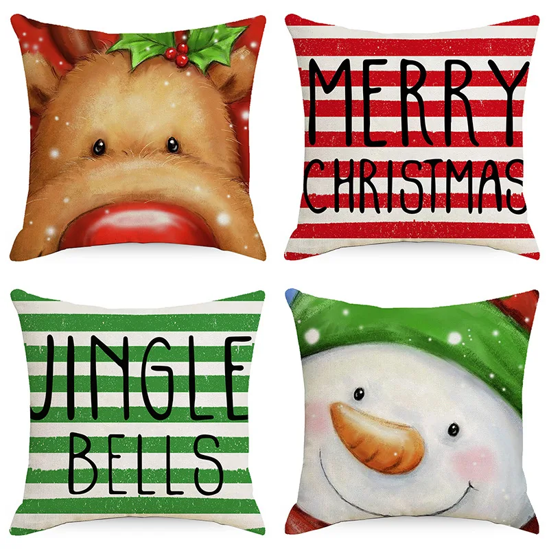 Christmas Cartoon Snowman Red and Green Stripes Cushion Cover Decorations For Home Ornament Happy New Year Christmas Decor 2023
Christmas Cartoon Snowman Red and Green Stripes Cushion Cover Decorations For Home Ornament Happy New Year Christmas Decor 2023