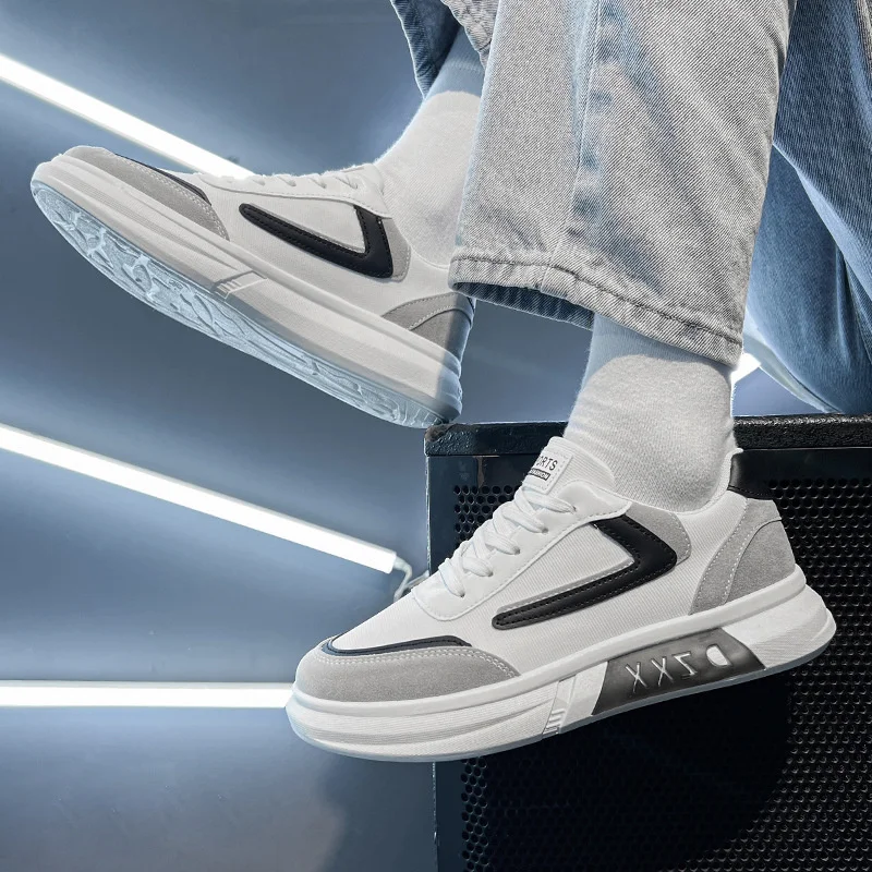 Кеды мужские с вулканизированной подошвой, Повседневные Дышащие холщовые кроссовки, плоская подошва, белые, модель 2023 
Кеды мужские с вулканизированной подошвой, Повседневные Дышащие холщовые кроссовки, плоская подошва, белые, модель 2023