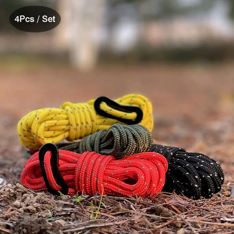 4pcs Reflective Wind Rope Tent Rope Colorful with Buckle Adjuster Windproof Noose Cord with Bag Outdoor Camping Tent Accessories
4pcs Reflective Wind Rope Tent Rope Colorful with Buckle Adjuster Windproof Noose Cord with Bag Outdoor Camping Tent Accessories