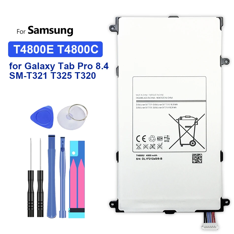 Lithium Polymer Battery T4800E T4800C For Samsung Galaxy Tab Pro SM T320 T321 T325 Tablet Battery 4800mAh
Lithium Polymer Battery T4800E T4800C For Samsung Galaxy Tab Pro SM T320 T321 T325 Tablet Battery 4800mAh