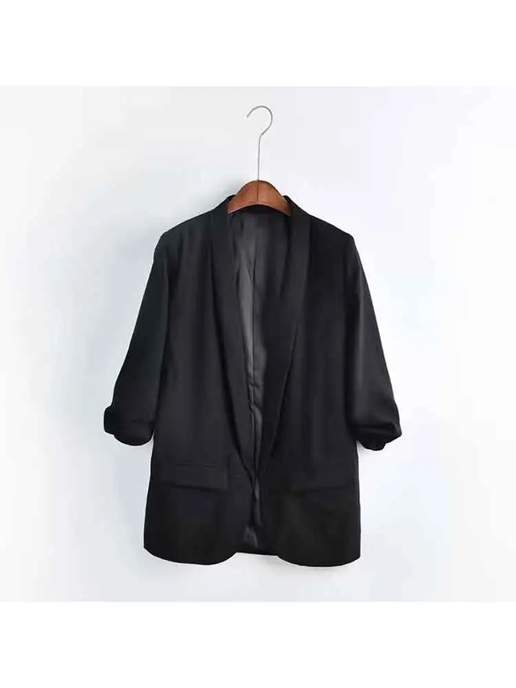 Women 2023 New Fashion Multicoloured Pleated Sleeve Blazer Coat Vintage Long Sleeve Pockets Female Outerwear Chic
Women 2023 New Fashion Multicoloured Pleated Sleeve Blazer Coat Vintage Long Sleeve Pockets Female Outerwear Chic