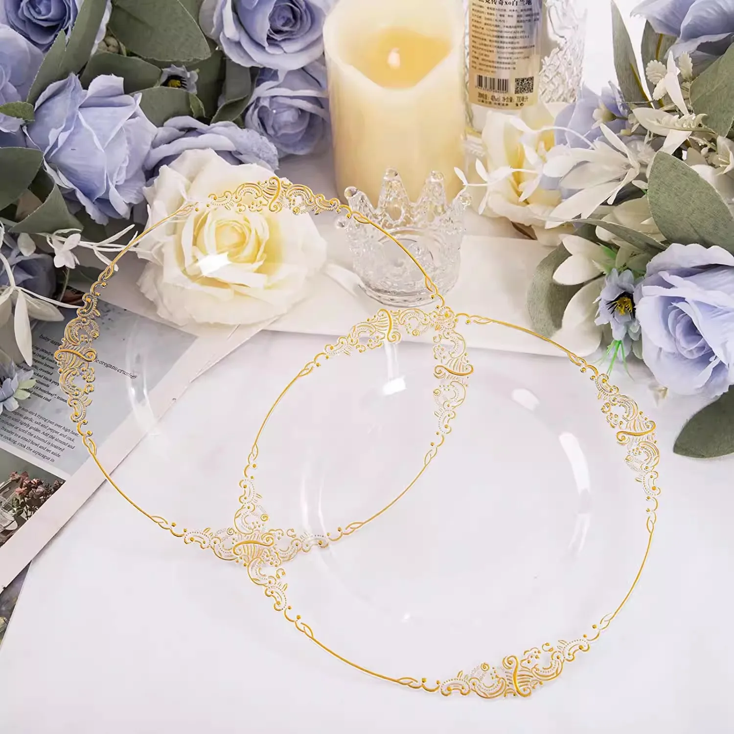 Одноразовые прозрачные тарелки с золотыми краями, 10 шт.
Одноразовые прозрачные тарелки с золотыми краями, 10 шт.