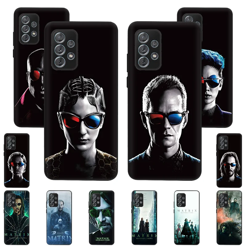 

Matrix 4 Black Phone Case for Samsung Galaxy A72 A52 A32 A51 5G A50 A70 A71 4G A22 A21S A31 A40 A41 A11 A12 A20E A42 A7 A9 Cover