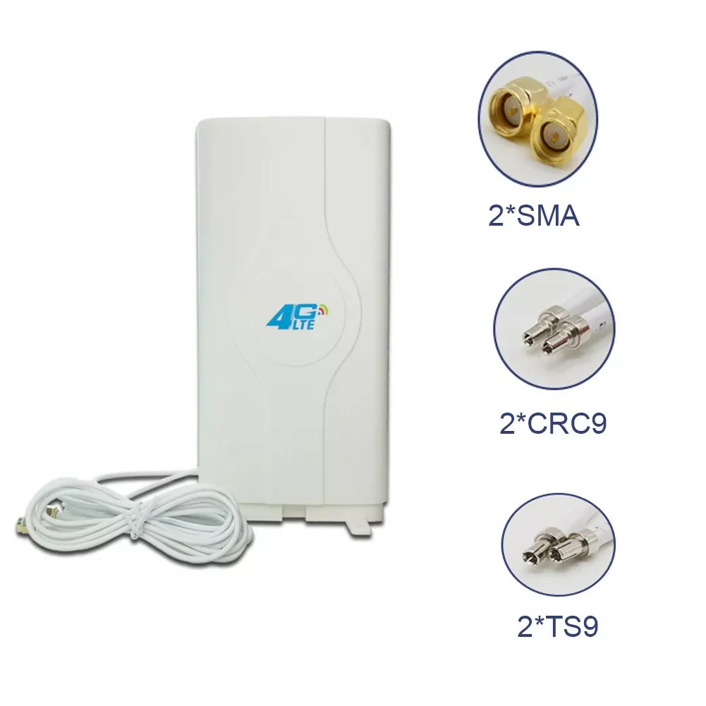 

LTE Antenna 3g 4g Mobile Antenna 700~2600mhz 88dbi 2* SMA/2* CRC9/2* TS9 Male Connector Booster Mimo Panel Antenna+2 Meters