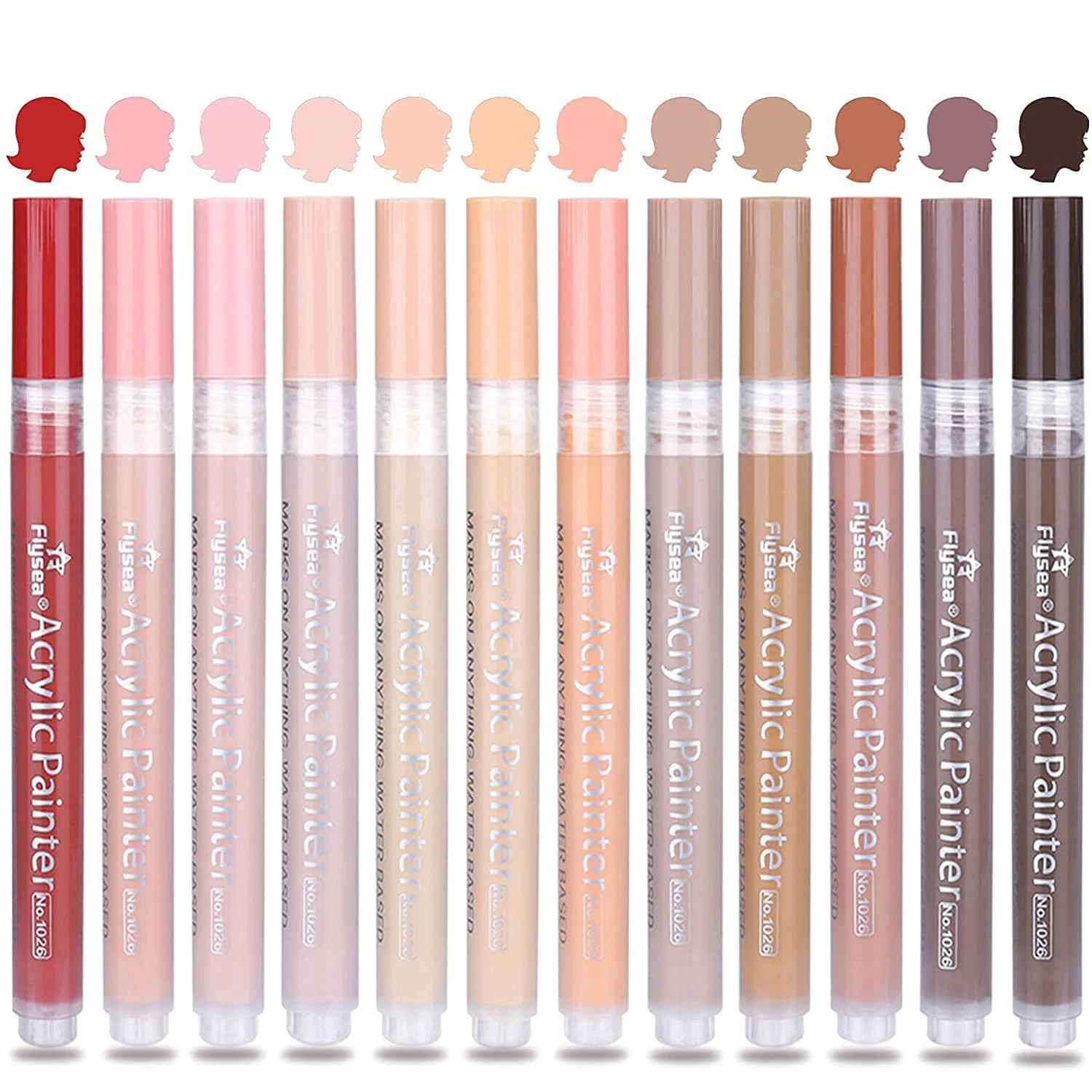 Paint Markers 12 Colors Skin Tone Acrylic Paint Pens, 0.7mm/2.0mm Acrylic Markers for Portrait Illustration, Rock Painting Stone 
Paint Markers 12 Colors Skin Tone Acrylic Paint Pens, 0.7mm/2.0mm Acrylic Markers for Portrait Illustration, Rock Painting Stone