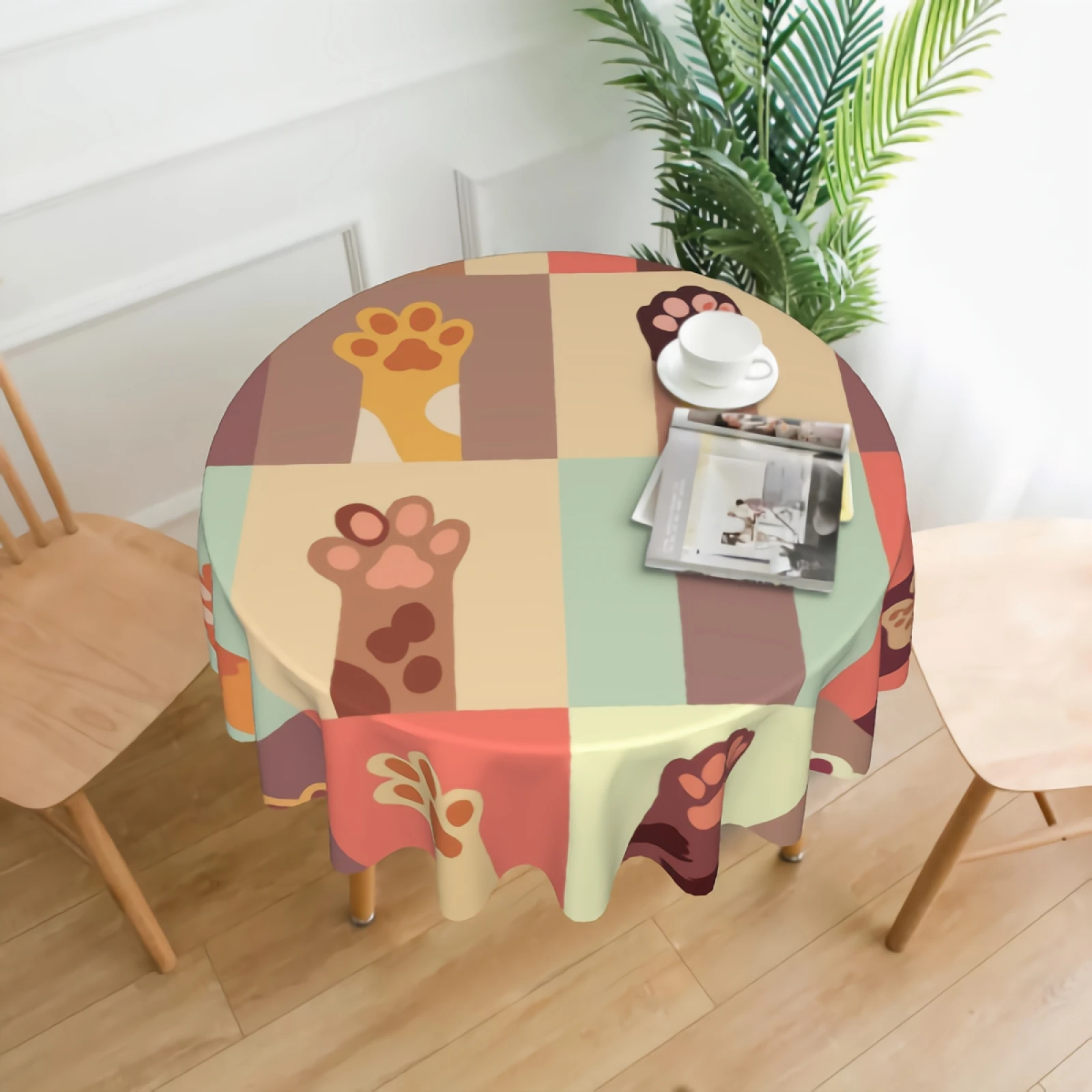 Fluffy Multicolored Cats Paws Tablecloth Washable Cartoon Cat Paw Round Tablecloths Circular Table Cover Cloths for Holiday
Fluffy Multicolored Cats Paws Tablecloth Washable Cartoon Cat Paw Round Tablecloths Circular Table Cover Cloths for Holiday