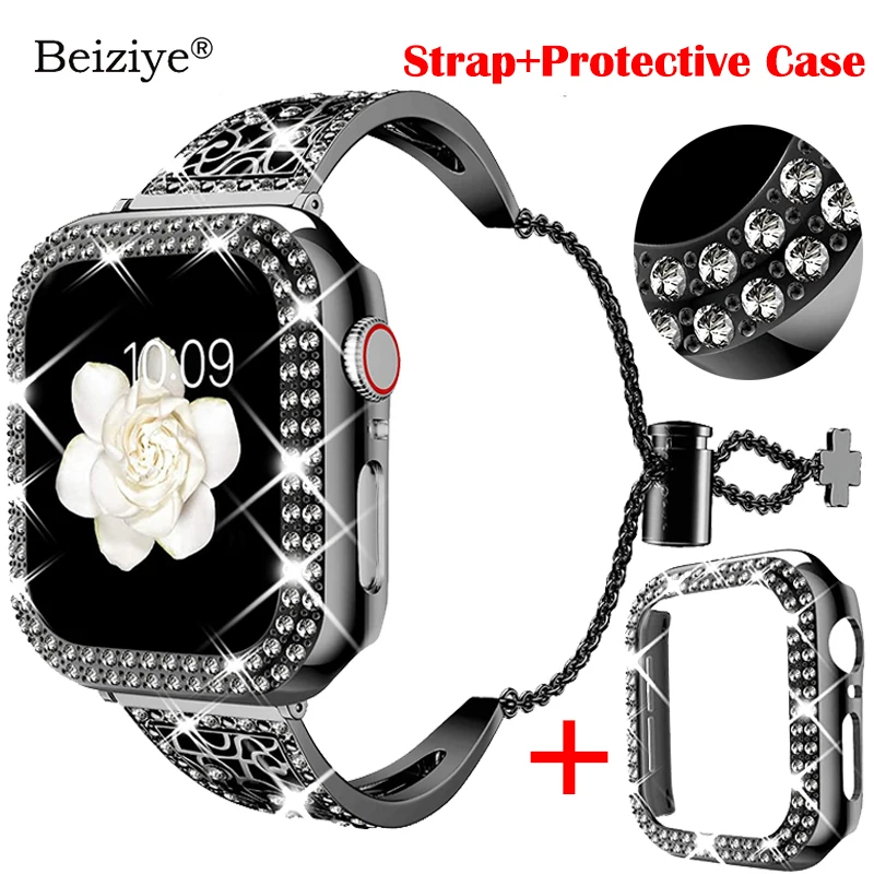 Diamond Strap+Case For Apple Watch Band 41mm 45mm 40mm 44mm for iWatch Series 7 Se 5 4 3 Woman Stainless Steel Bracelet 38 42mm
Diamond Strap+Case For Apple Watch Band 41mm 45mm 40mm 44mm for iWatch Series 7 Se 5 4 3 Woman Stainless Steel Bracelet 38 42mm