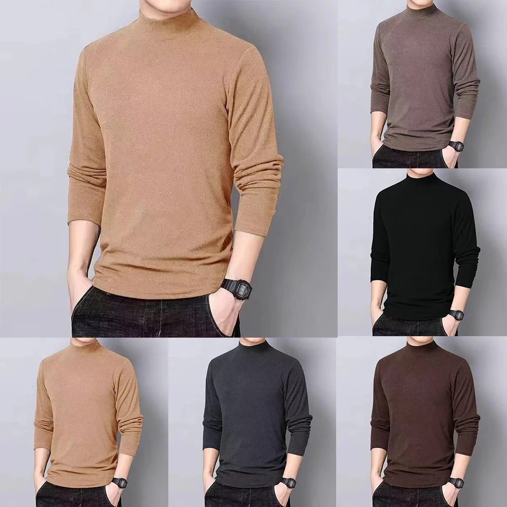 Winter Warm Half High Collar Fashion Thermal Underwear Men Mock Neck Basic Plain T-shirt Blouse Pullover Long Sleeve Tops New
Winter Warm Half High Collar Fashion Thermal Underwear Men Mock Neck Basic Plain T-shirt Blouse Pullover Long Sleeve Tops New