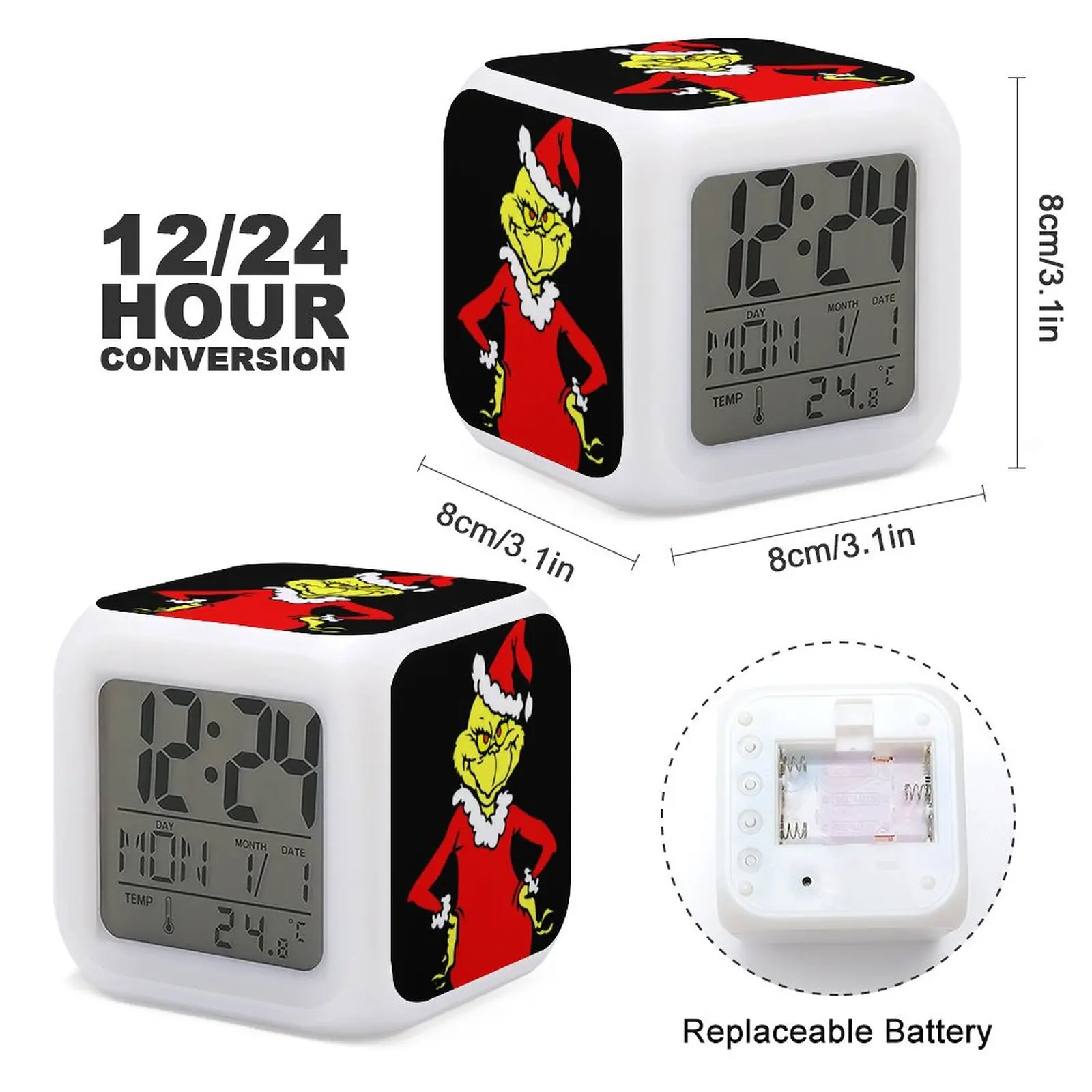 DIY Mute The Grincher And Grinches Christmas LED Display Novelty Colorful Color Changing Alarm Clock Kitchen Sarcastic Timer Wi
DIY Mute The Grincher And Grinches Christmas LED Display Novelty Colorful Color Changing Alarm Clock Kitchen Sarcastic Timer Wi