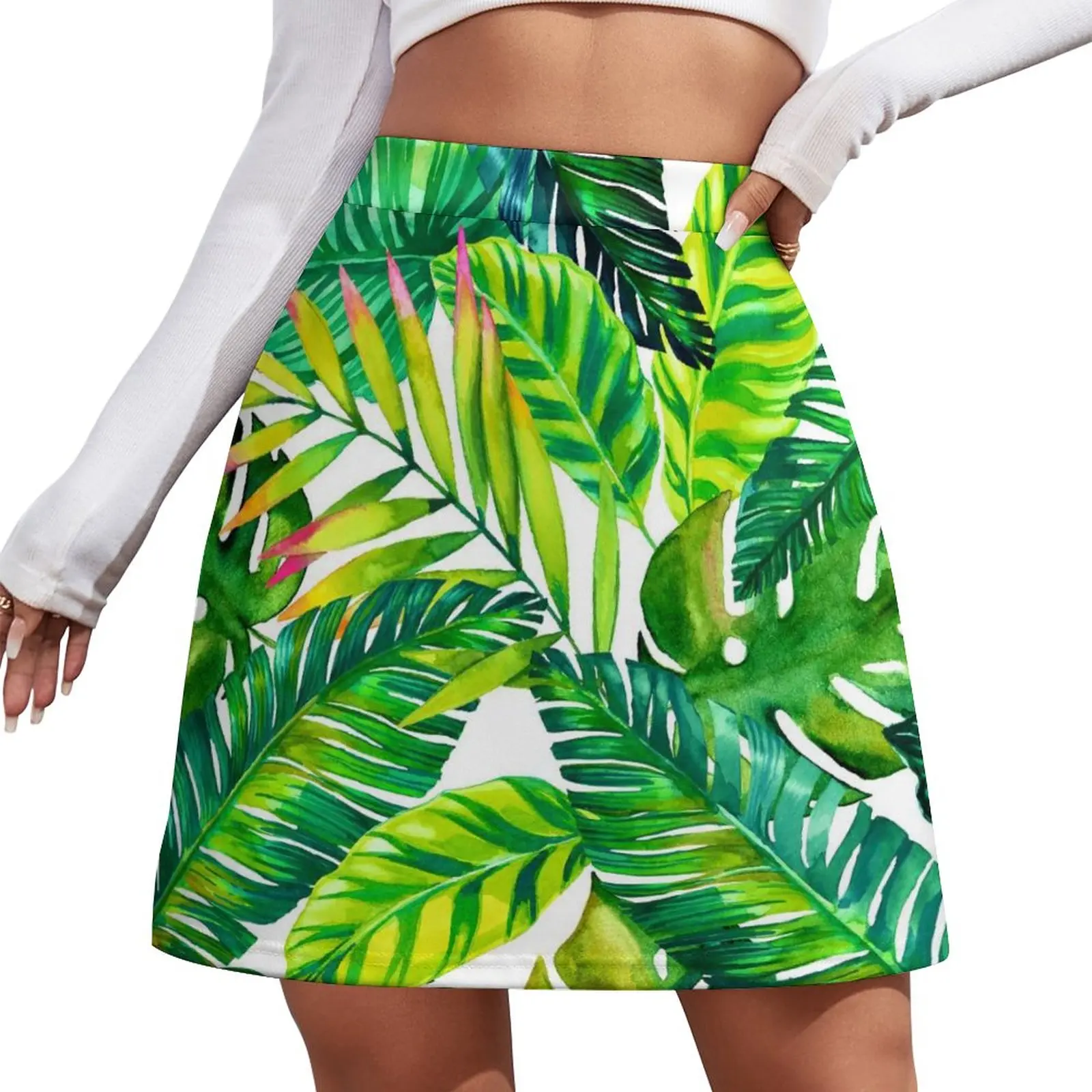 Green Palm Leaves Skirt Tropical Plants Print Vintage Mini Skirts Summer High-waist Custom Street Style Casual Skirt Big Size
Green Palm Leaves Skirt Tropical Plants Print Vintage Mini Skirts Summer High-waist Custom Street Style Casual Skirt Big Size