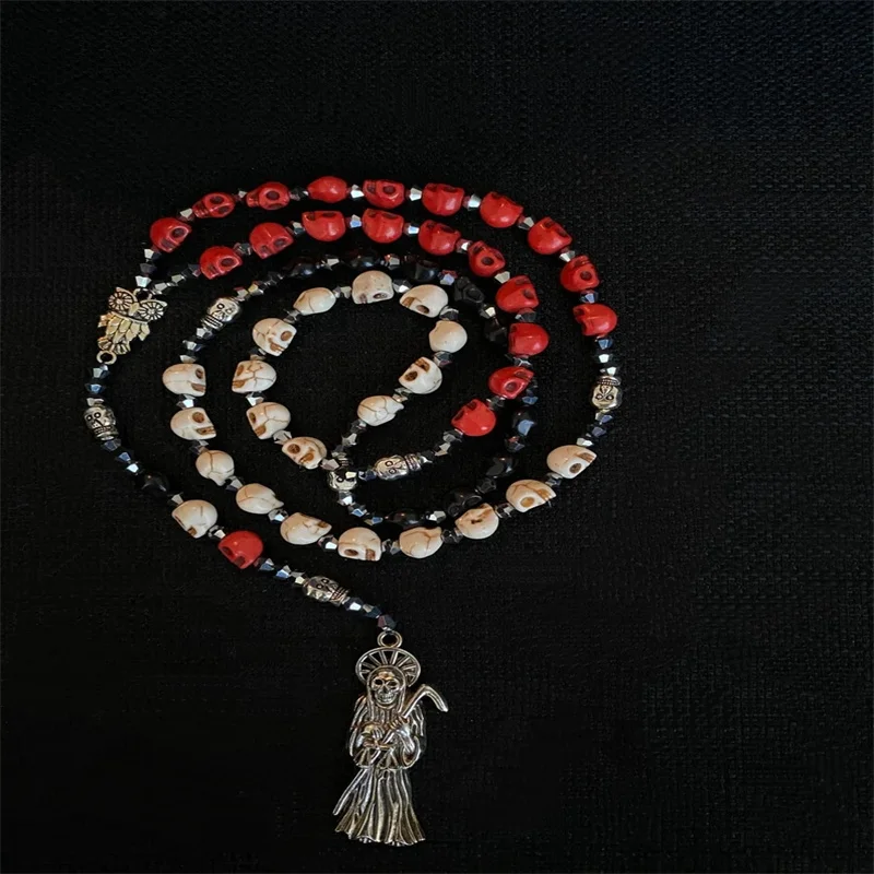 Santa Muerte Rosary - Saint of death dead occult rosary mexican death reaper jewelry rainbow skull skully offering sacrifice shr
Santa Muerte Rosary - Saint of death dead occult rosary mexican death reaper jewelry rainbow skull skully offering sacrifice shr