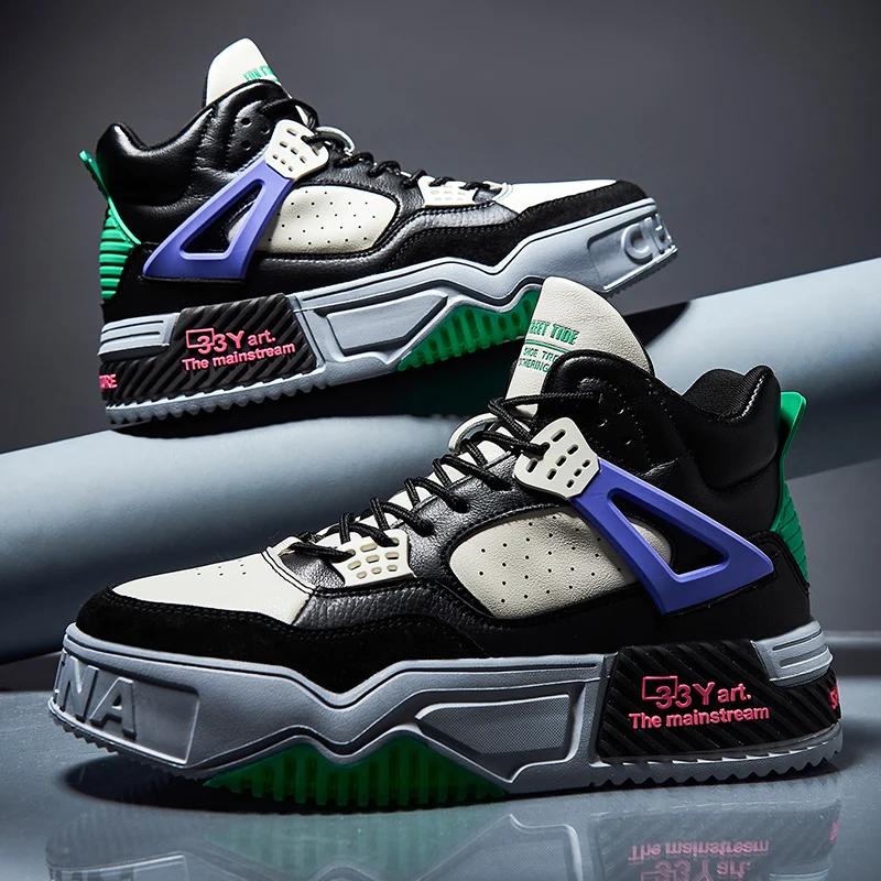 Мужские дышащие кроссовки, новинка 2022, модная Нескользящая спортивная обувь с высоким верхом и амортизацией, кожаные повседневные кроссовки, мужская обувь 
Мужские дышащие кроссовки, новинка 2022, модная Нескользящая спортивная обувь с высоким верхом и амортизацией, кожаные повседневные кроссовки, мужская обувь