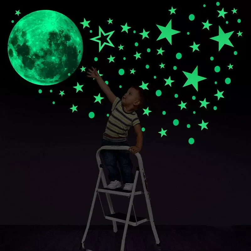Luminous Moon and Stars Wall Stickers for Kids Room Baby Nursery Home Decoration Wall Decals Glow in the Dark Bedroom Ceiling
Luminous Moon and Stars Wall Stickers for Kids Room Baby Nursery Home Decoration Wall Decals Glow in the Dark Bedroom Ceiling