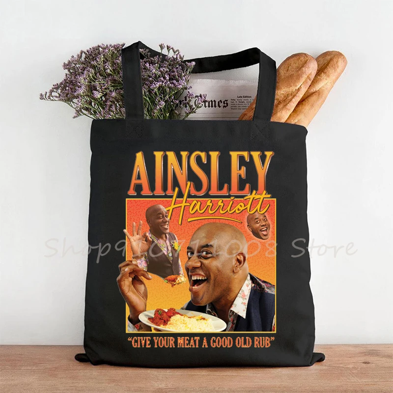 Ainsley Harriott Canvas Shopping Tote Bag Reusable Shopper Bag Women Fashion Shoulder Bags Vintage 90s Icon Cotton Eco Bags
Ainsley Harriott Canvas Shopping Tote Bag Reusable Shopper Bag Women Fashion Shoulder Bags Vintage 90s Icon Cotton Eco Bags