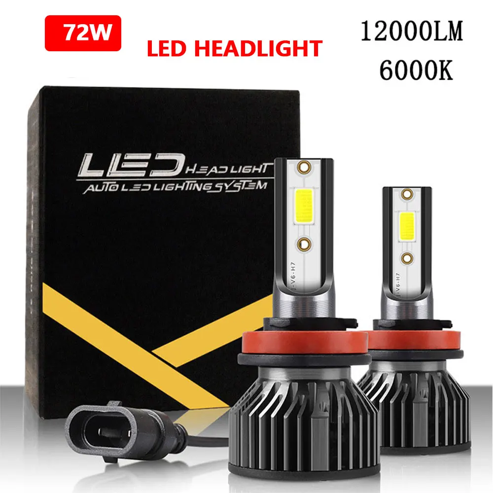 

H4 H7 H1 LED Headlight H8 H9 Bi Led Lenses Mini H11 12000LM 4300K 5000K 6500K 8000K Auto Car Fog Light Lamp Turbo Bulbs 12V Bulb
