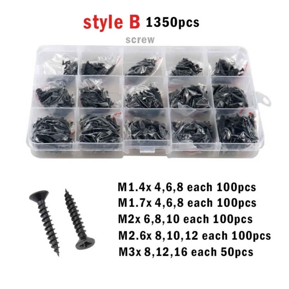 2010-460 шт. M1 M1.2 M1.4 M1.7 M2 M3 M4 черные крестообразные саморезы с потайной головкой набор винтов по дереву
2010-460 шт. M1 M1.2 M1.4 M1.7 M2 M3 M4 черные крестообразные саморезы с потайной головкой набор винтов по дереву