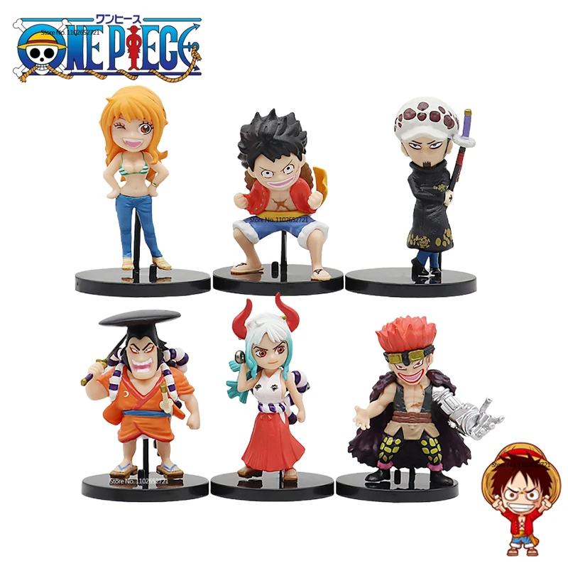

6pcs Anime One Piece Figure Models Luffy Kawaii Doll Fujitora Leo Orlumbus Sai Anime Periphery Decoration