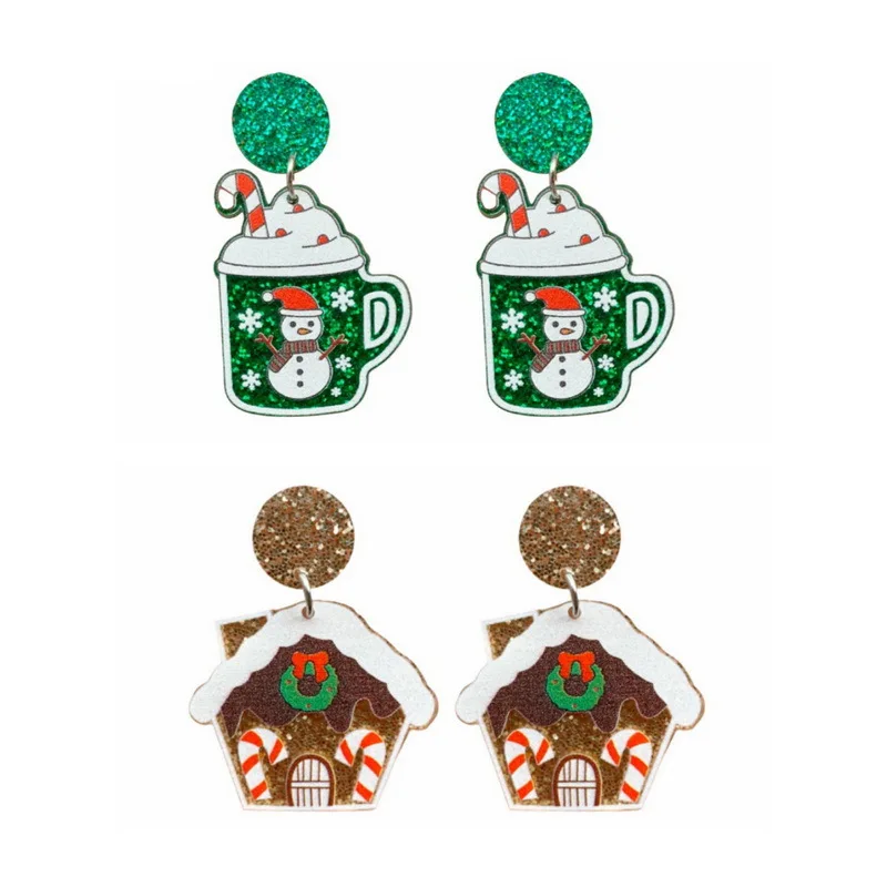 New Novelty Acrylic Earrings Christmas Cup Christmas Snowman House Personalized Creative Jewelry Suitable for Women Gifts To Her
New Novelty Acrylic Earrings Christmas Cup Christmas Snowman House Personalized Creative Jewelry Suitable for Women Gifts To Her