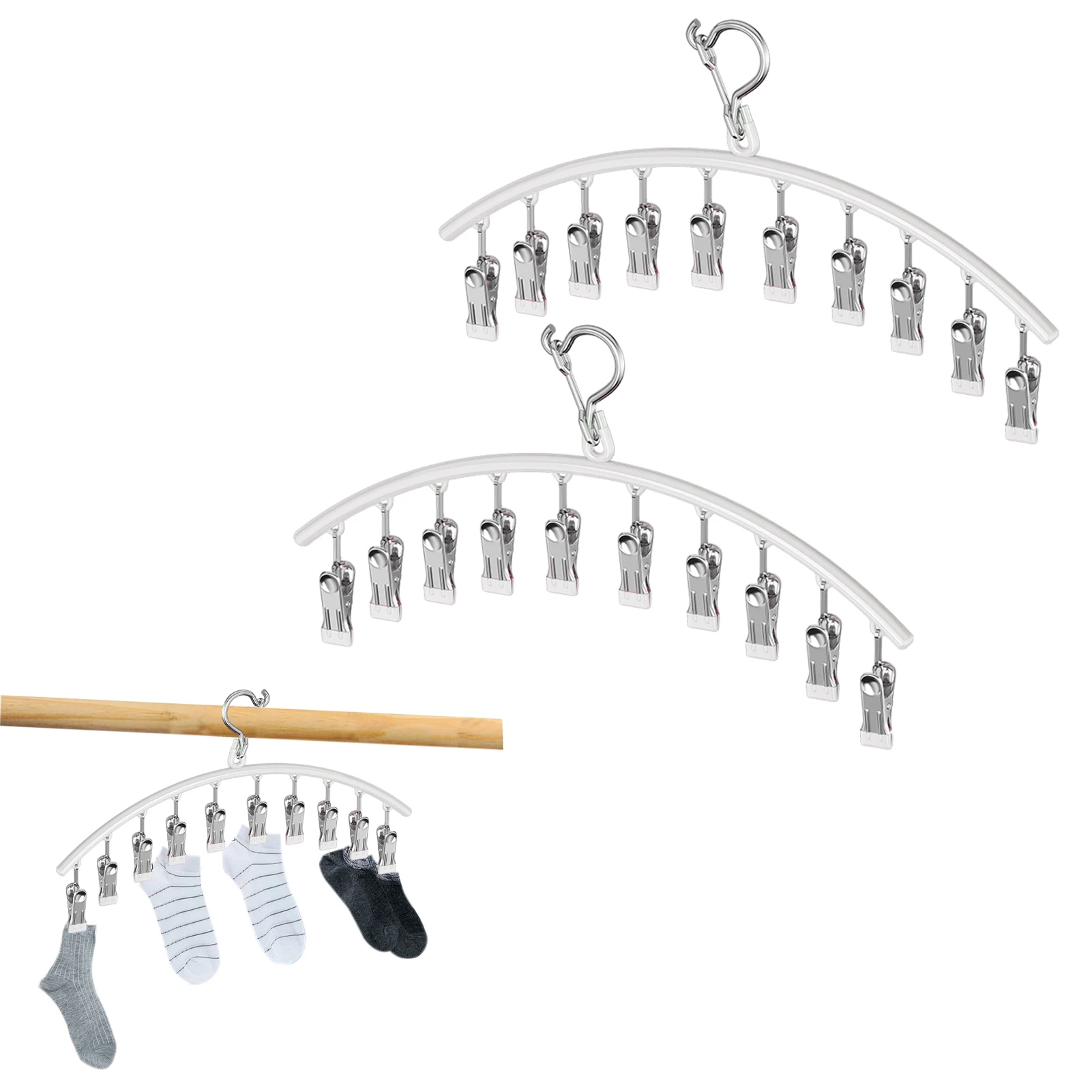 2pcs Yoga Pants Hanger T-shirts Anti Slip Hat Rubber Coated Multifunctional For Closet Legging Organizer With 10 Clips Hanging
2pcs Yoga Pants Hanger T-shirts Anti Slip Hat Rubber Coated Multifunctional For Closet Legging Organizer With 10 Clips Hanging