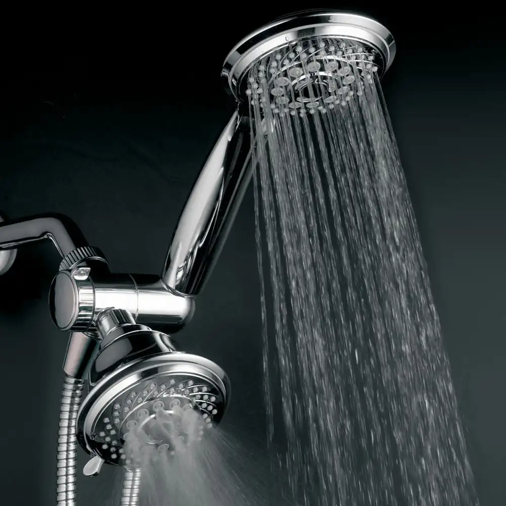 30-Setting Dual Shower Heads Combo With Extra Long 6 ft. Stainless Steel Shower Hose
30-Setting Dual Shower Heads Combo With Extra Long 6 ft. Stainless Steel Shower Hose