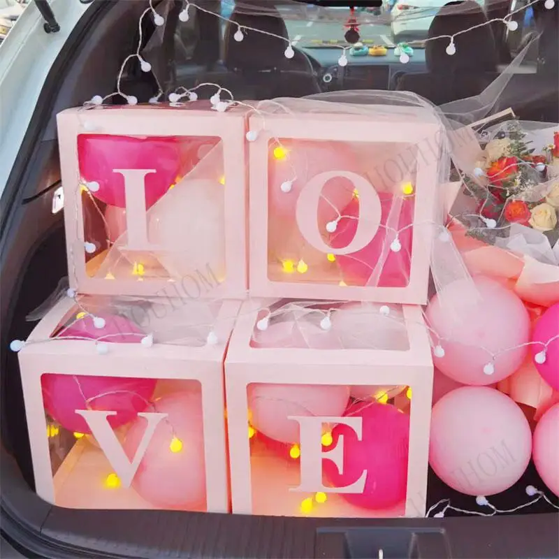 Transparent Alphabet Letters Box for Happy Birthday Wedding Decoration Table Marriage Proposal Love Balloon Box Baby Shower
Transparent Alphabet Letters Box for Happy Birthday Wedding Decoration Table Marriage Proposal Love Balloon Box Baby Shower