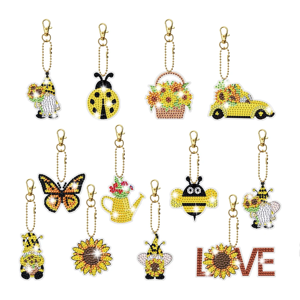 12pcs Diamonds Mosaic Key Ring Double Side DIY Diamonds Drawing Keychain Art Crafts Handmade Sparkly Cartoon for Kids Gift
12pcs Diamonds Mosaic Key Ring Double Side DIY Diamonds Drawing Keychain Art Crafts Handmade Sparkly Cartoon for Kids Gift