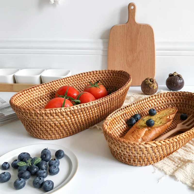The product can be customized.Rattan weaving basket, bread basket, fruit basket, fruit and vegetable display basket, snack
The product can be customized.Rattan weaving basket, bread basket, fruit basket, fruit and vegetable display basket, snack