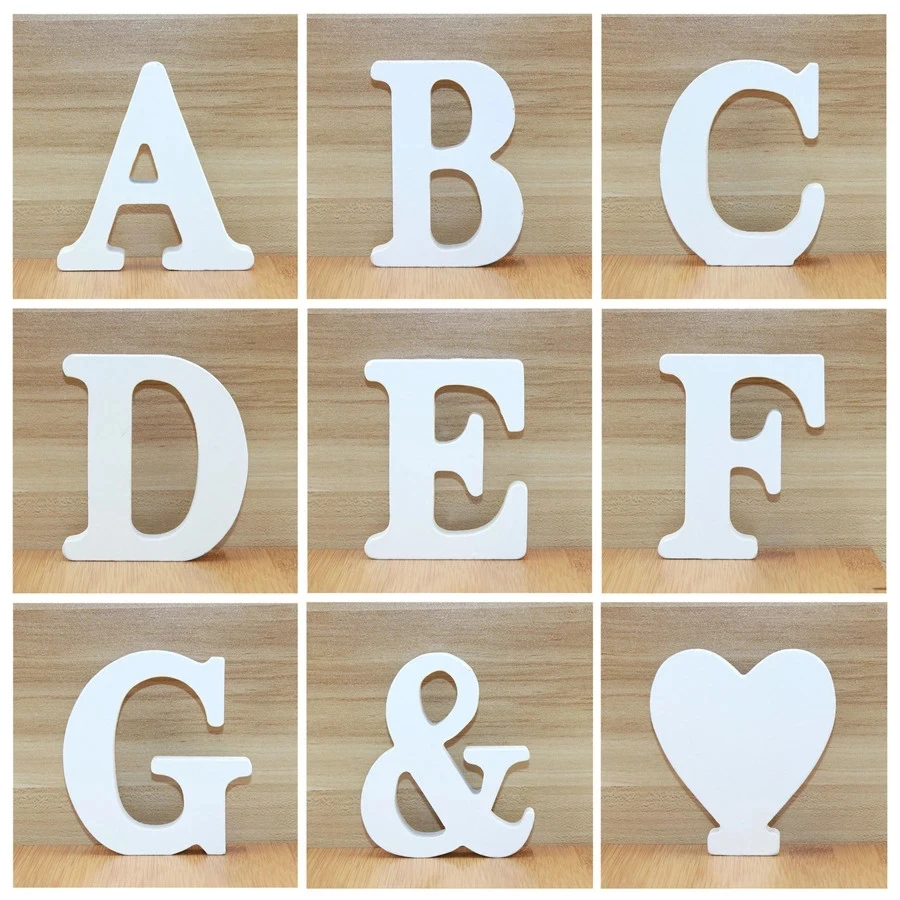 White Wooden Letter English Alphabet 1pc 10CMX10CM DIY Personalised Name Design Art Craft Free Standing Heart Wedding Home Decor
White Wooden Letter English Alphabet 1pc 10CMX10CM DIY Personalised Name Design Art Craft Free Standing Heart Wedding Home Decor