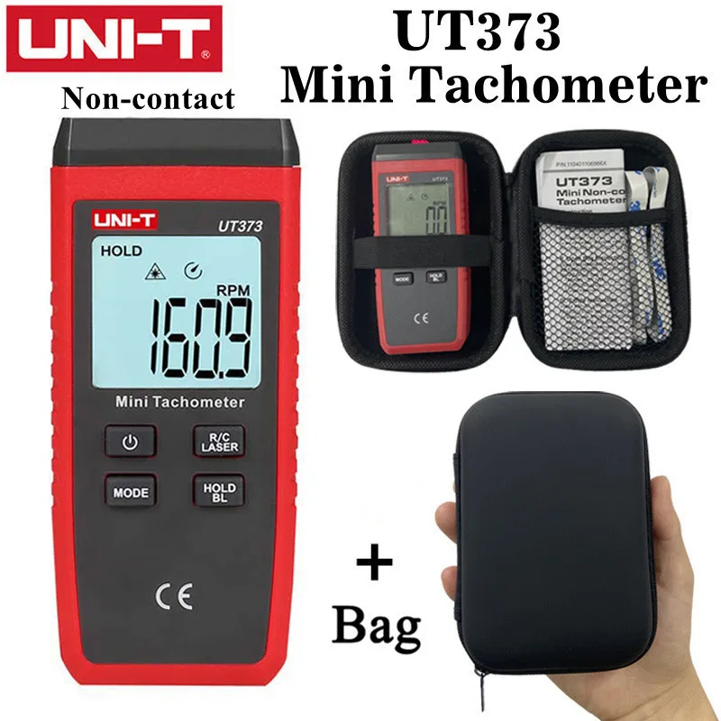 UNI-T UT373 Non-Contact Digital Tachometer, Tachometer Display Up to 99999, Display "OL" Trip Indication, Single Trigger/Laser
UNI-T UT373 Non-Contact Digital Tachometer, Tachometer Display Up to 99999, Display "OL" Trip Indication, Single Trigger/Laser