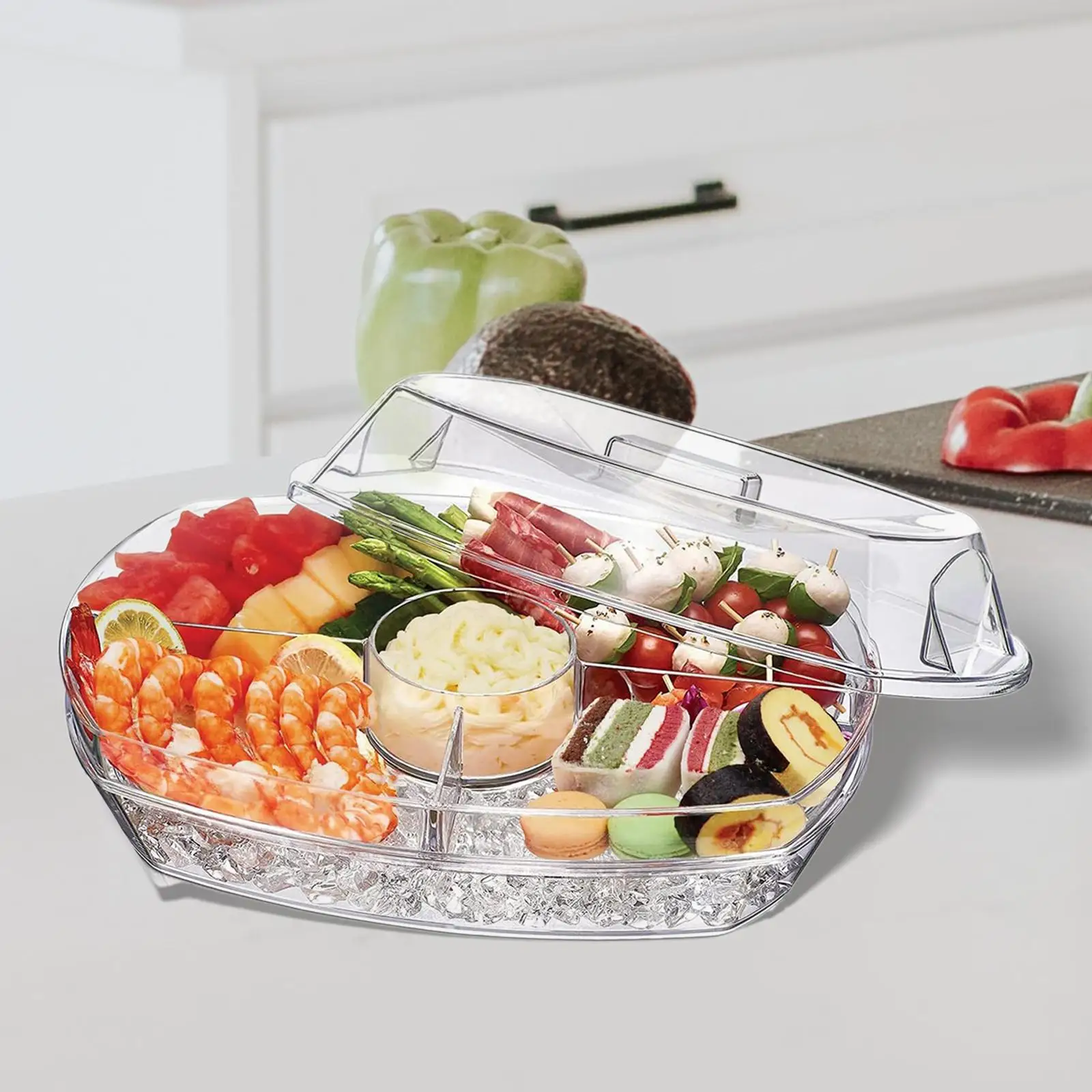 Ice Serving Bowl Acrylic 4 Section Serving Dishes with Lid Catering Trays for
Ice Serving Bowl Acrylic 4 Section Serving Dishes with Lid Catering Trays for