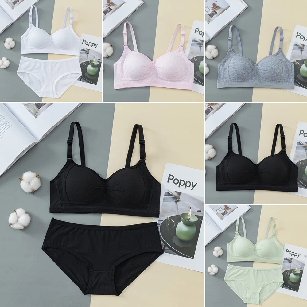 Sports Thin AB Cup Student Bra Underwear Set Cotton Soft And Comfortable Simple Four Seasons Universal No Steel Ring Girl Bra
Sports Thin AB Cup Student Bra Underwear Set Cotton Soft And Comfortable Simple Four Seasons Universal No Steel Ring Girl Bra