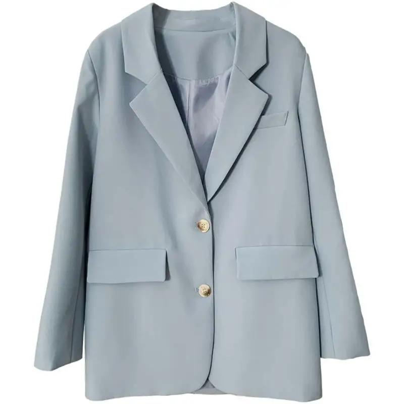 Jacket Women's 2022 Spring and Autumn Newest Loose Mid-long Light Blue Color Suit Womens Blazers Elegant Female Coat
Jacket Women's 2022 Spring and Autumn Newest Loose Mid-long Light Blue Color Suit Womens Blazers Elegant Female Coat